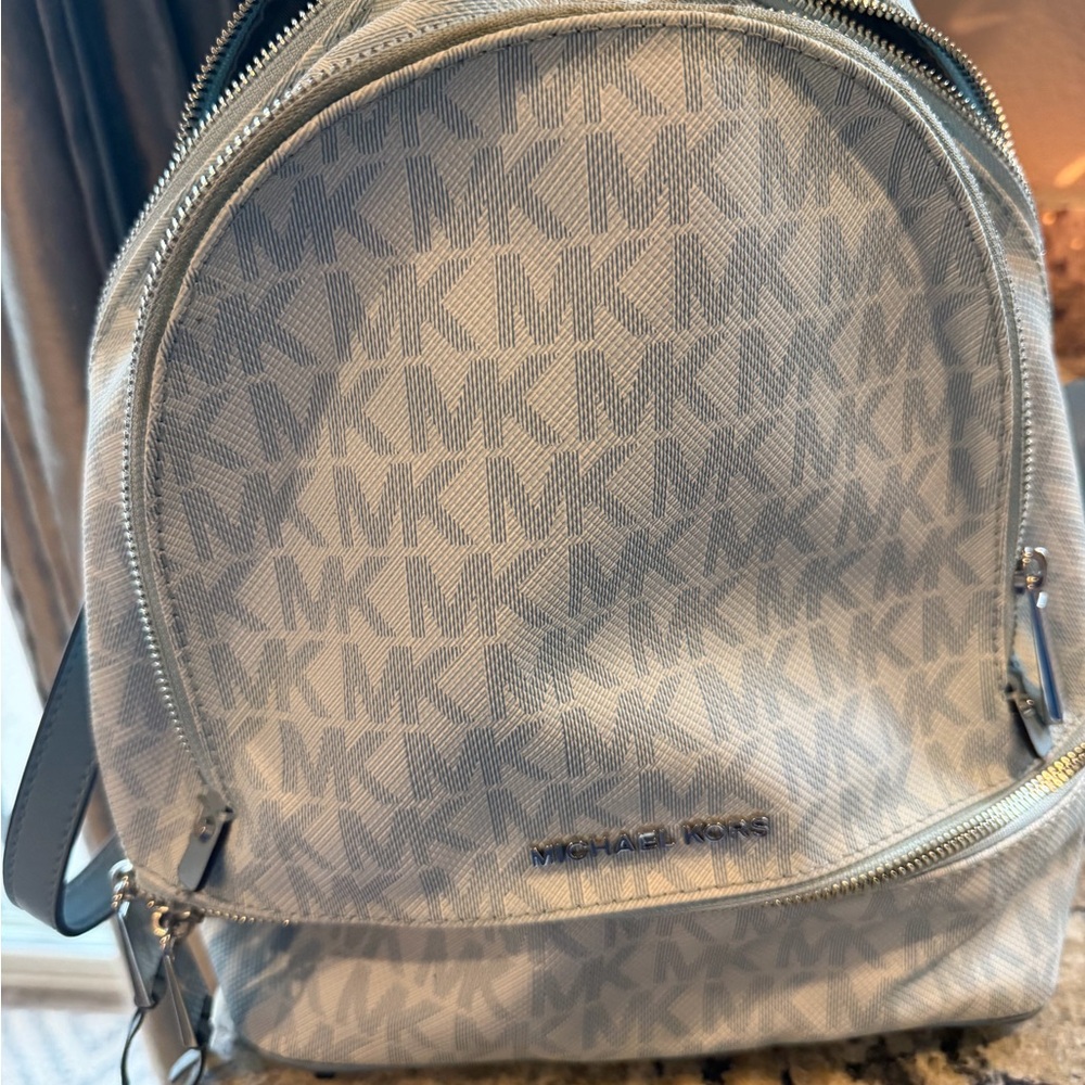 Michael Kors Gray blue Monogram Backpack and Wallet Set - Picture 4 of 4